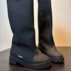 Anonymous Club Tall Rubberized Boots – Black (EU 42 / US 9)